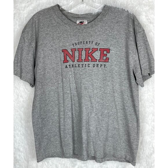 Nike Tops - Nike Women's Large Gray T-Shirt Short Sleeve "Property of Nike Athletic Dept."